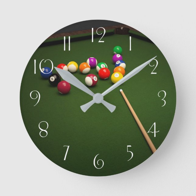 Billiards Runde Wanduhr (Vorderseite)