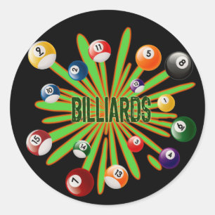 BILLIARDS RUNDER AUFKLEBER