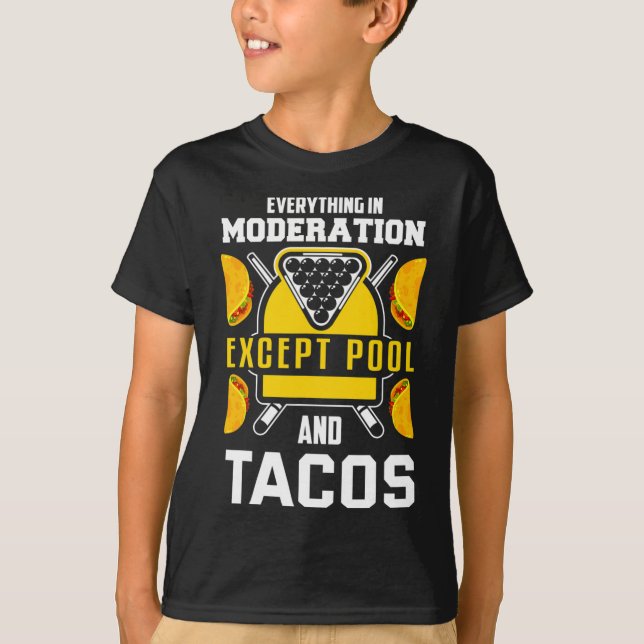 Billiards Shirt Joke Taco Lover Billiards Pool Pla (Vorderseite)