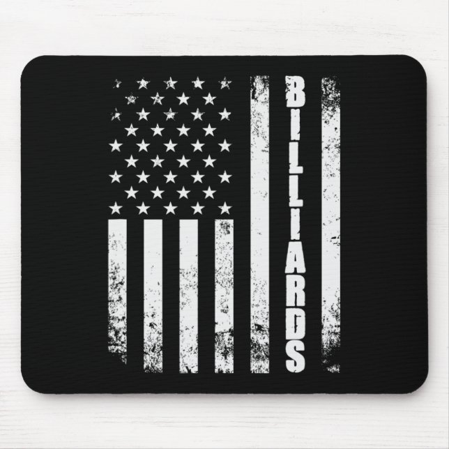 Billiards Snooker American Flag USA Games Sport Bi Mousepad (Vorne)
