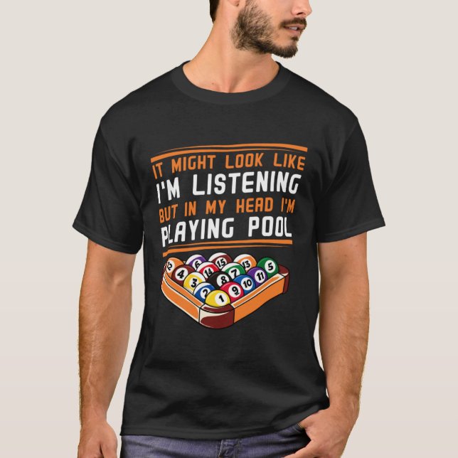 Billiards Snooker Pool Game Player Sports Competit T-Shirt (Vorderseite)