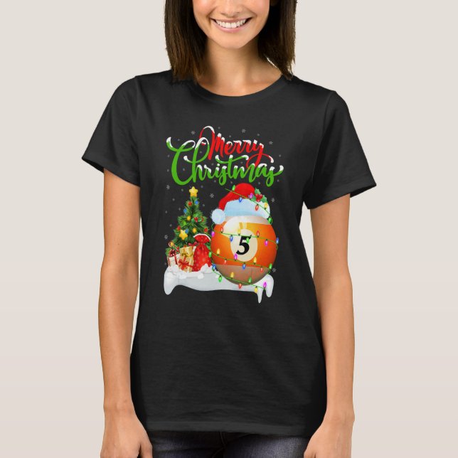 Billiards Sports  Xmas Decorations Billiards Chris T-Shirt (Vorderseite)