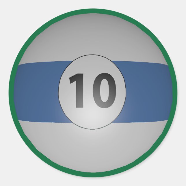 Billiards Ten Ball Runder Aufkleber (Vorderseite)