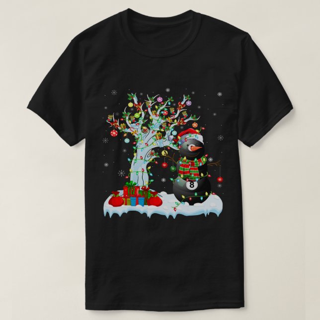 Billiards USA Flag Billiard Player Snooke T-Shirt (Design vorne)