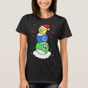 Billiards Weihnachtsschneemann Shirt Pool Player C