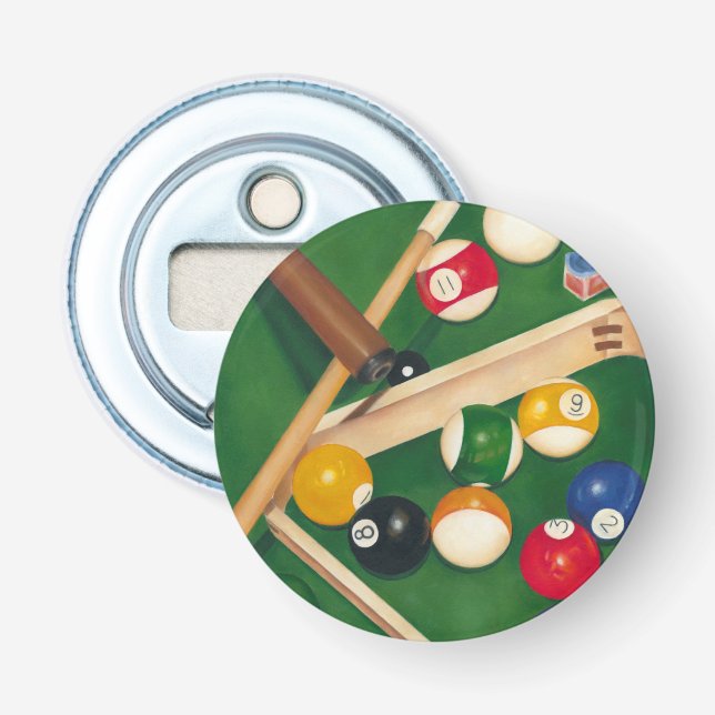 Billiardtisch mit Balls und Chalk Flaschenöffner (Vorderseite)