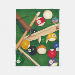 Billiardtisch mit Balls und Chalk Fleecedecke