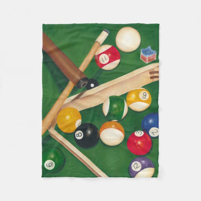 Billiardtisch mit Balls und Chalk Fleecedecke (Vorderseite)