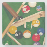Billiardtisch mit Balls und Chalk