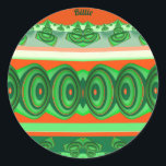 BILLIE ~ CHRISTMAS ~ RUNDER AUFKLEBER<br><div class="desc">Das ist ein Fraktal aus rot und grün. Es ist ein ausgeprägtes 3D-Design.</div>