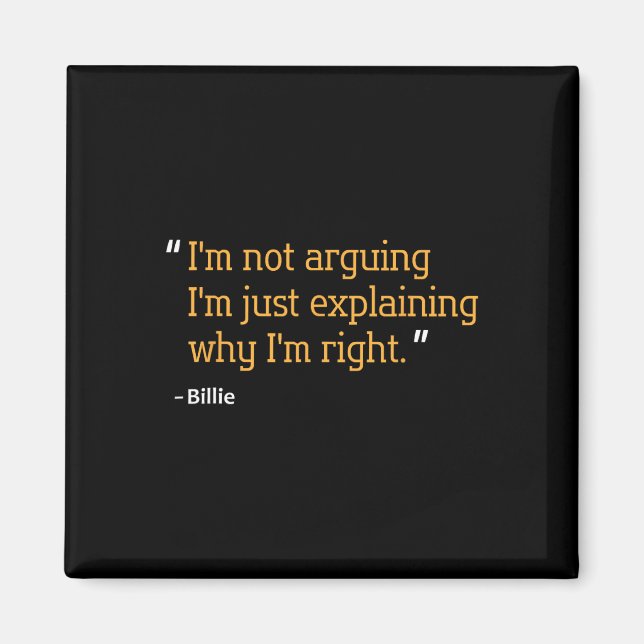 Billie Gift Zitat Funny Geburtstag Personalisierte Magnet (Vorne)
