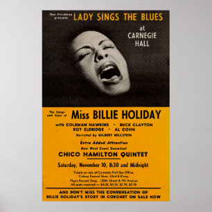 Billie Holiday Carnegie Hall Konzert Jazz Vintag Poster