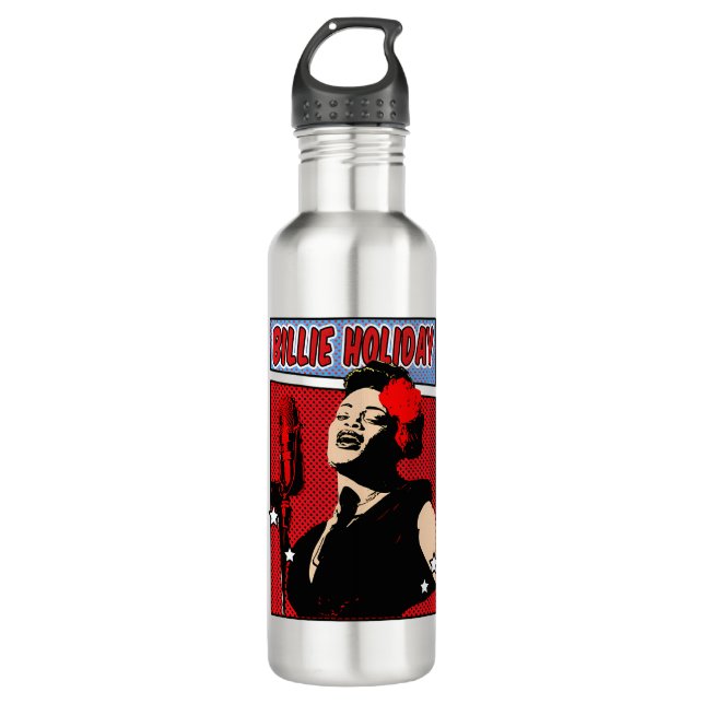 Billie Holiday Edelstahlflasche (Vorderseite)