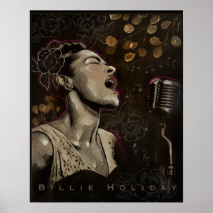 Billie Holiday Jazz-Sängerin Poster
