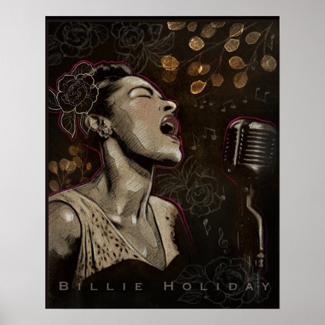 Billie Holiday Jazz Singer Poster (Vorne)