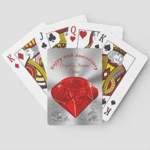 Billig 40. Jahrestags-Geschenk-PERSONALISIERTE Spielkarten