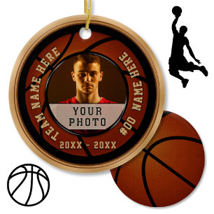 Billig Basketball Geschenkideen, Ihr FOTO und TEXT Keramik Ornament