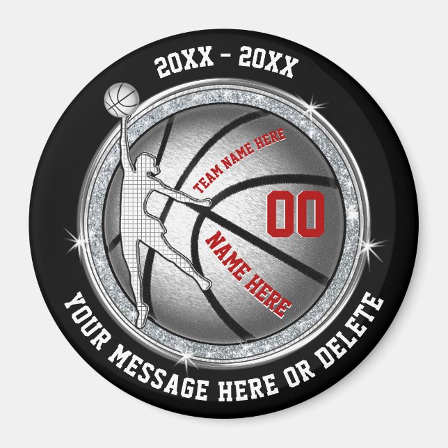 Billig Basketball Souvenirs für Mädchen, schwarz,  Magnet (Vorne)