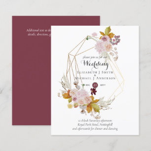Billig Blush Pink Blues Hochzeitsfeiern Einladunge