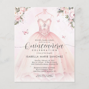 Billig Blush Pink Blues Prinzessin Gown Quinceaner Flyer