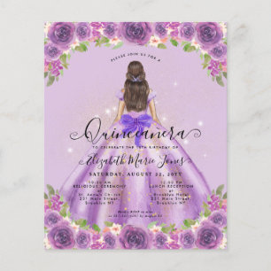 Billig Floral Light Lila Princess Quinceanera Flyer