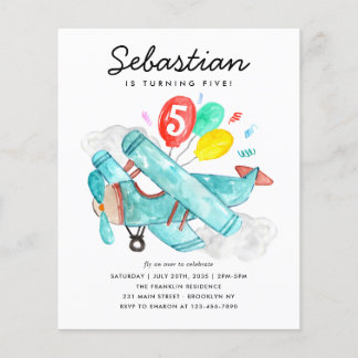 Billig Flugzeug Balloons Kindergeburtstag Flyer