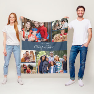 Billig Foto Blanket Collage Multi Foto Collage Fleecedecke