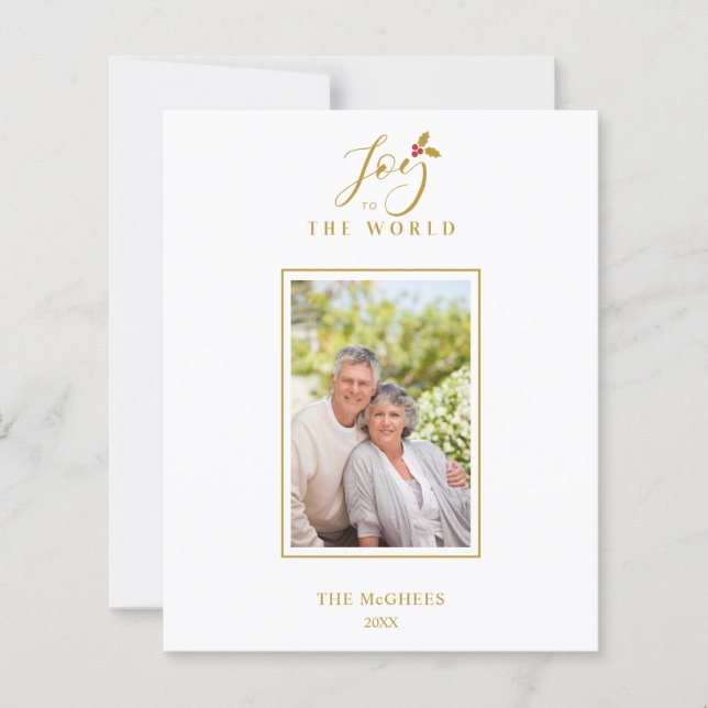 Billig Gold Minimalistisch Chic Weihnachtsfamilie  (Vorderseite)