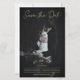 Billig Gold Script Foto Couple Lesbian Gay Wedding