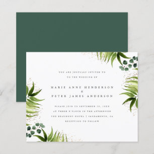 Billig Gold & Tropengrün Botanische Hochzeit
