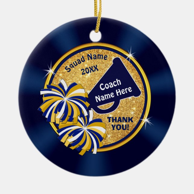 Billig Personalisiert, Geschenk für Cheer Coach, C Keramik Ornament (Vorne)