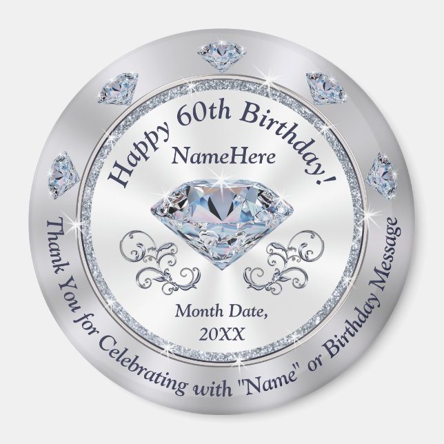 Billig Personalize, Gastgeschenke zum 60. Geburtst Magnet (Vorne)