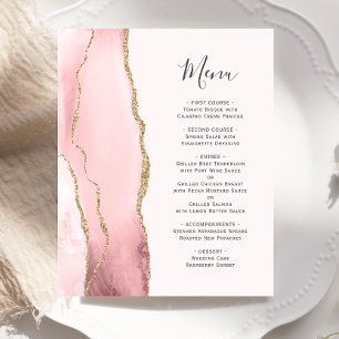 Billig Rosa Gold Agate Wedding Menü