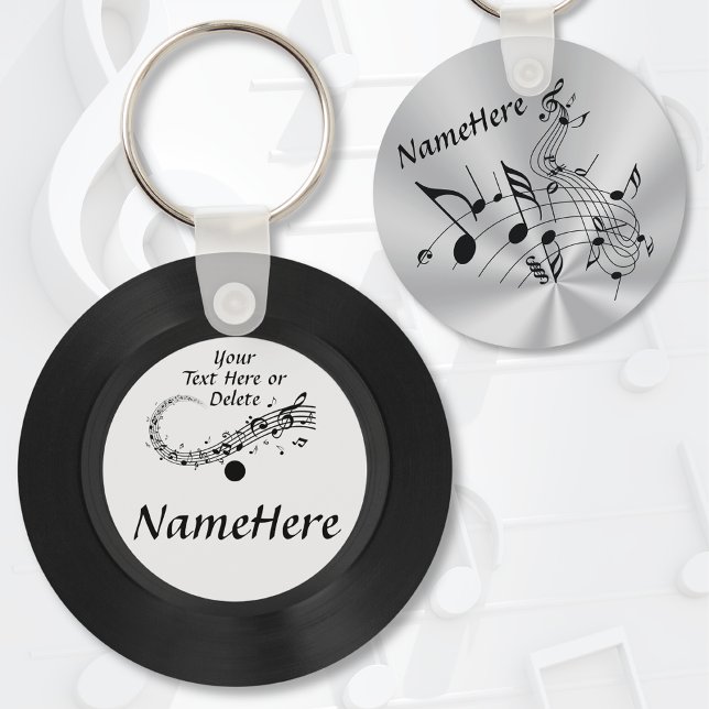 Billig, Schlüsselanhänger aufzeichnen. Musik Theme (Cheap, Musical Notes Party Favors. Music birthday party favors. Music graduation goodies. Record.)