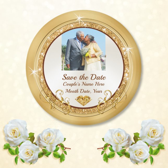 Billig Speichern Sie die Daten, Save the Date Foto Magnet (Photo Save the Date Magnets. Cheap save the date magnets. 50th anniversary save the date magnets. )