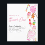 Billig SWEET ONE Candy Kids Candyland 1. Geburtsta Flyer<br><div class="desc">Niedliche SCHWIZE EIN Candy Kids Candyland 1. Geburtstag Einladung</div>