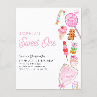 Billig SWEET ONE Candy Kids Candyland 1. Geburtsta Flyer