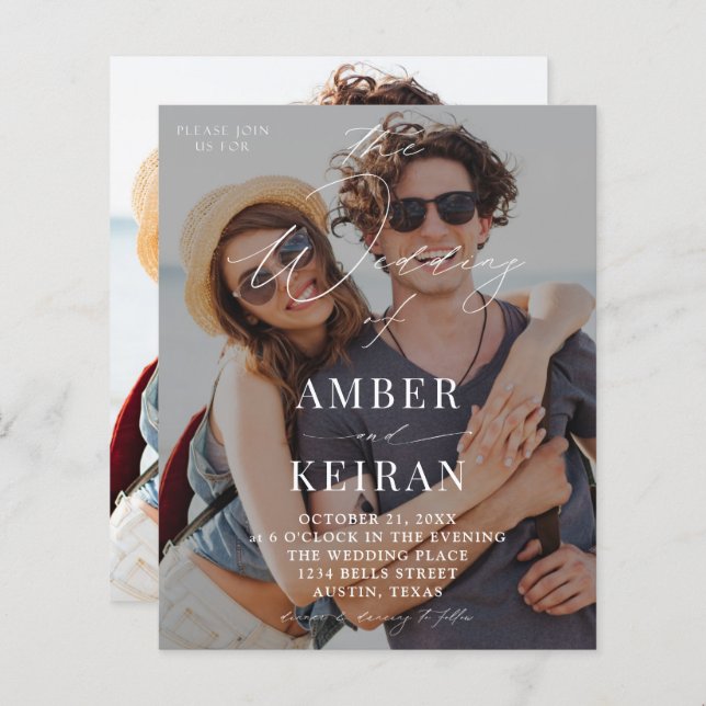 Billig Tinted Shades Foto Wedding (Vorne/Hinten)