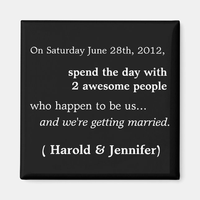 Billig und lustig Save the Date Magnet 1 (Vorne)