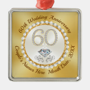 Billige, 60. Hochzeitstag Party Favors Keych Ornament Aus Metall
