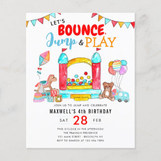 billige Bounce Jump Play Kids Trampolin Geburtstag Flyer