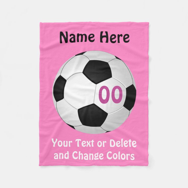 Billige Fußball-Decke mit IHREN FARBEN und TEXT Fleecedecke (Vorderseite)