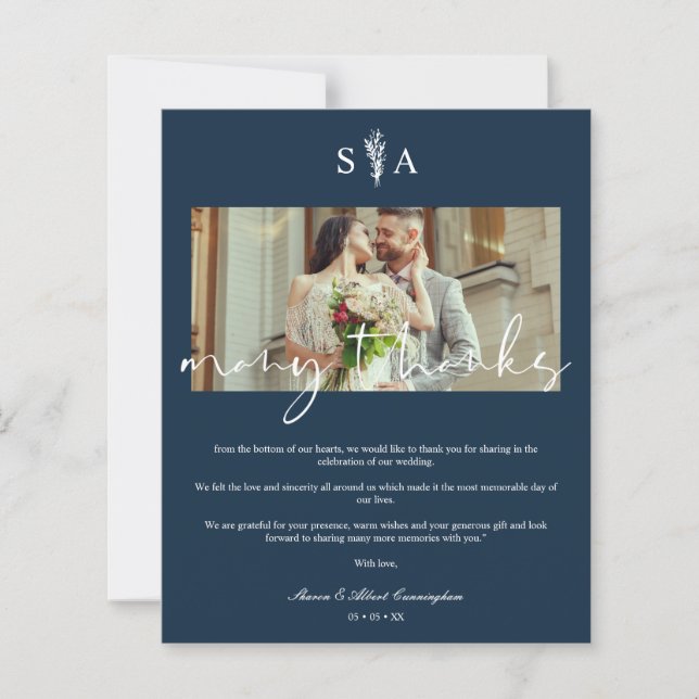 Billige Hochzeiten Foto Botanische Initials Vielen (Vorderseite)