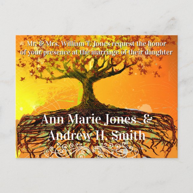 Billige Hochzeitskarten Einladungspostkarte (Vorderseite)