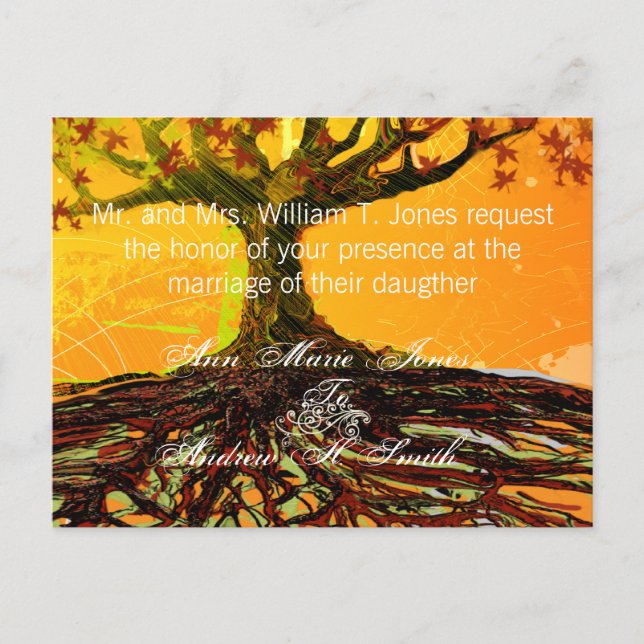 Billige Hochzeitskarten Einladungspostkarte (Vorderseite)