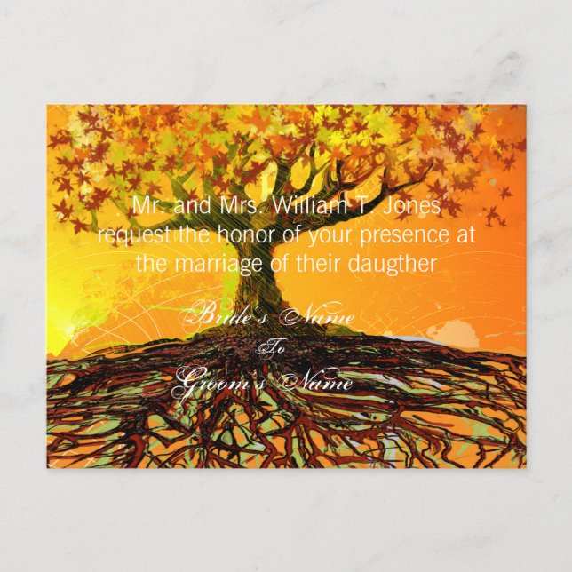 Billige Hochzeitskarten Einladungspostkarte (Vorderseite)