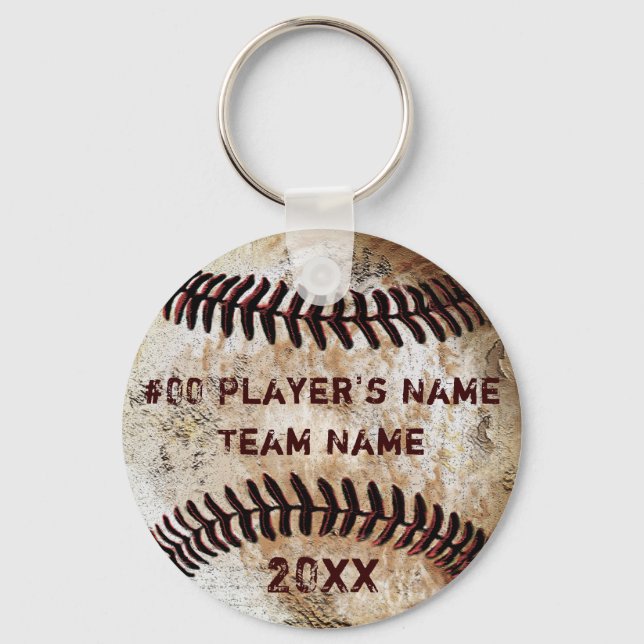 Billige, Personalisierte Baseball-Teamgeschenke fü Schlüsselanhänger (Vorderseite)
