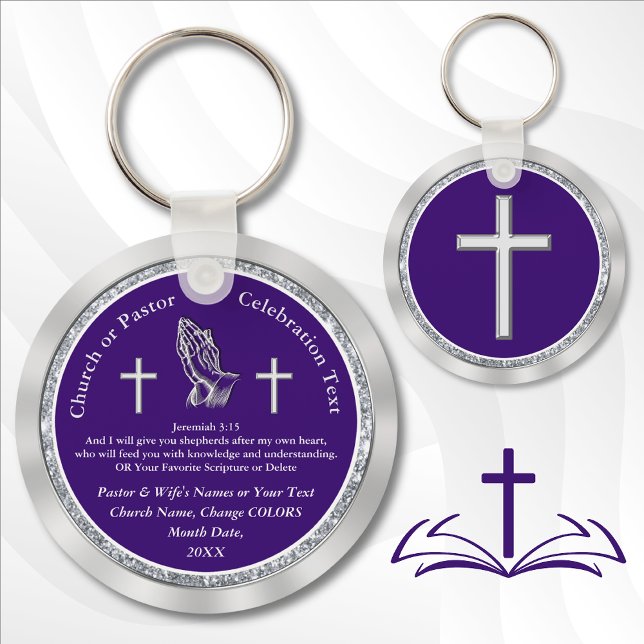 Billige Personalisierte Kirchenfeier Souvenirs Schlüsselanhänger (Bible Verse Party Favors. Church Anniversary Favors. Pastor Anniversary Favors. Pastors Birthday.)