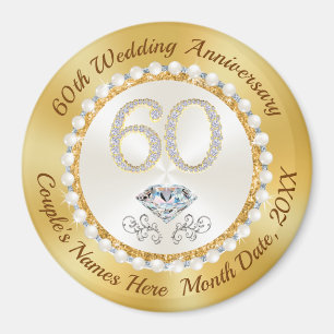 Billige Schlüsselanhänger zum 60. Hochzeitstag Magnet