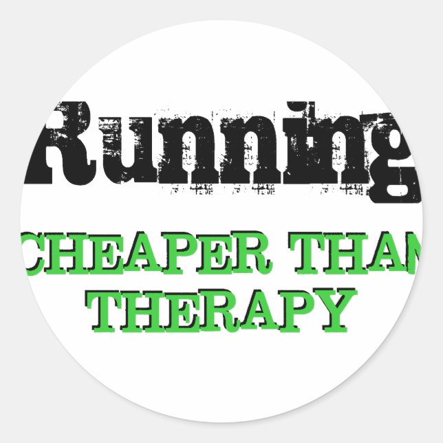 Billiger als Therapie Runder Aufkleber (Vorderseite)
